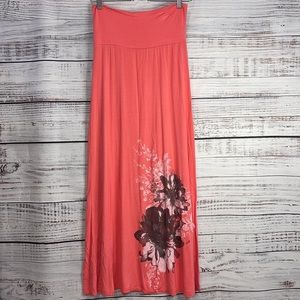 Orange Maxi Skirt Swimsuit Cover Up Sarong Medium